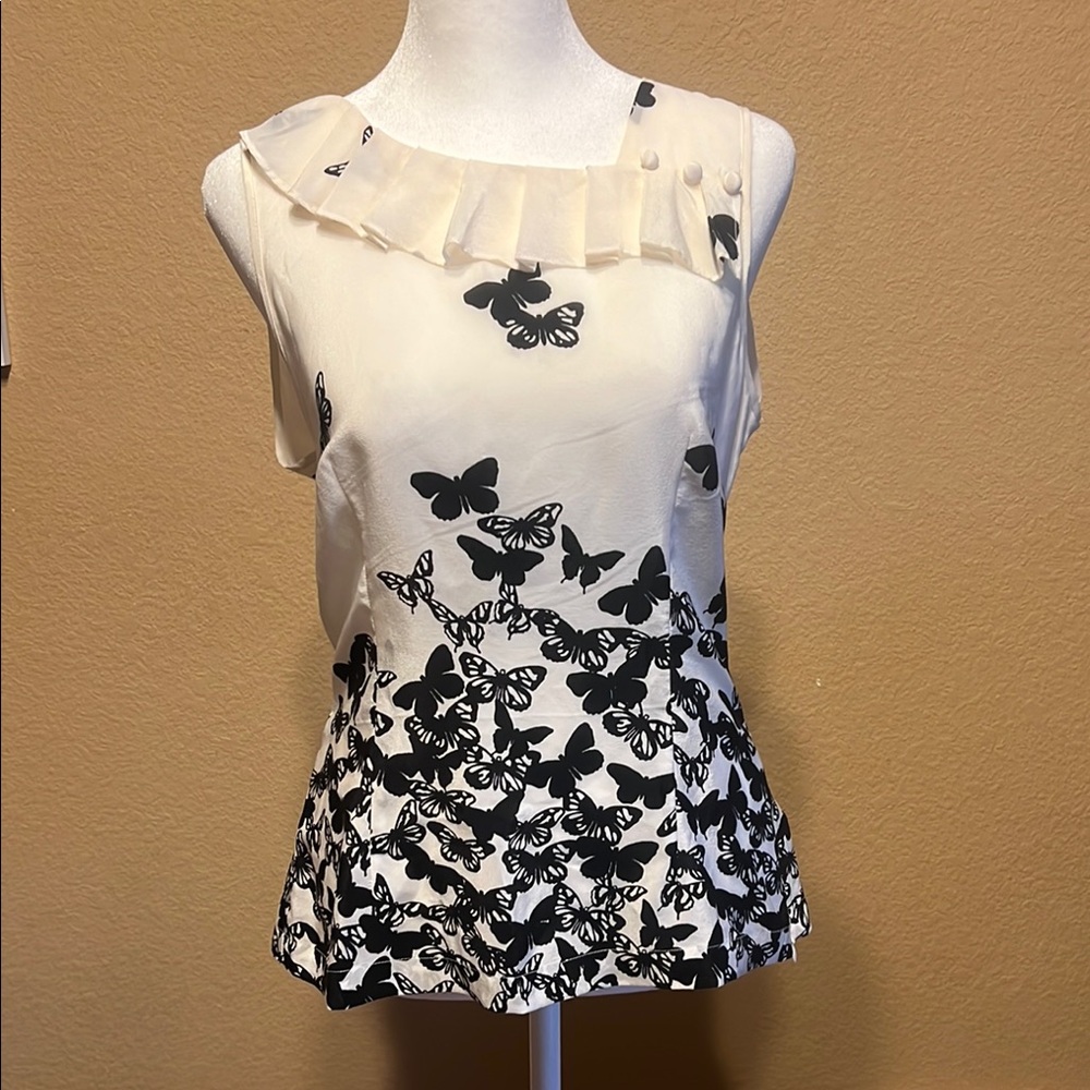 Butterfly Print Sleeveless Top